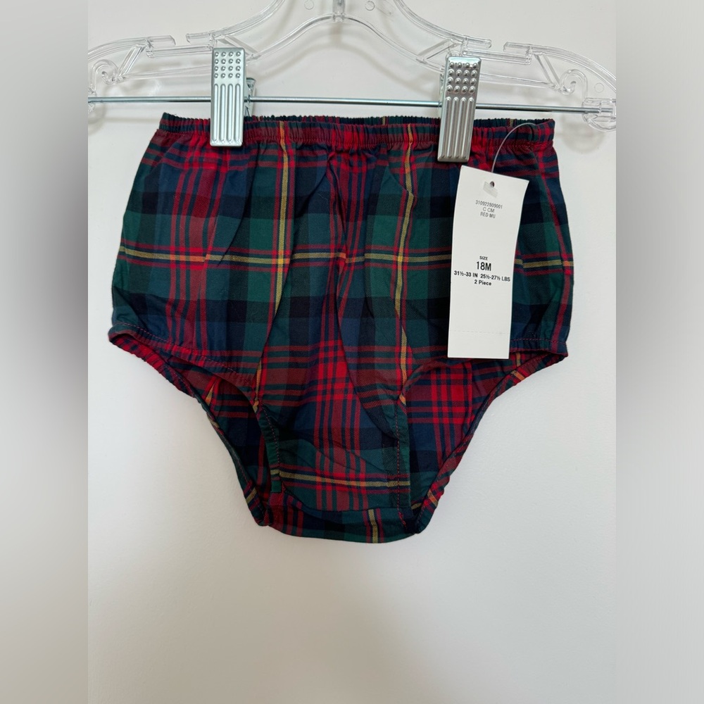 New Baby Ralph Lauren Plaid Twill Shirtdress & Bloomer Set - Picture 5 of 5
